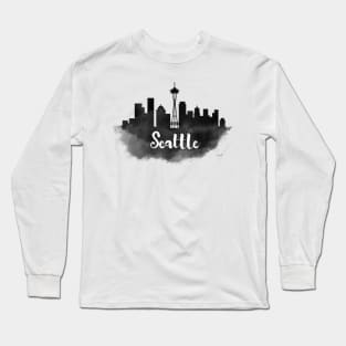 Seattle watercolor Long Sleeve T-Shirt